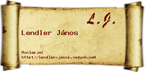 Lendler János névjegykártya
