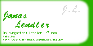 janos lendler business card